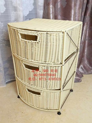 S&D尚迪PE藤编织三层收纳柜 实用与美观兼具的家居收纳解决方案